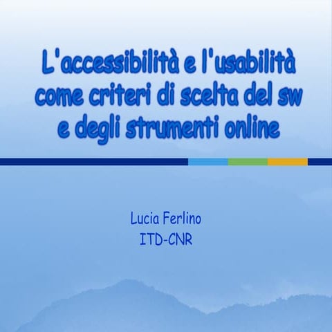 Criteri di accessibilità