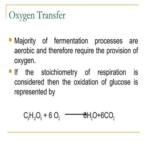 Fermentation Technology - Oxygen transfer, Antifoam Agents, Agitation, Aeration