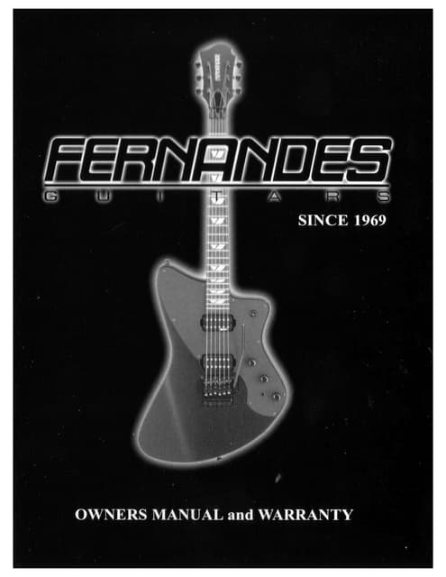Fernandes guitars owners manual | PDF