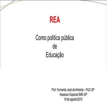 REA como política pública de educação