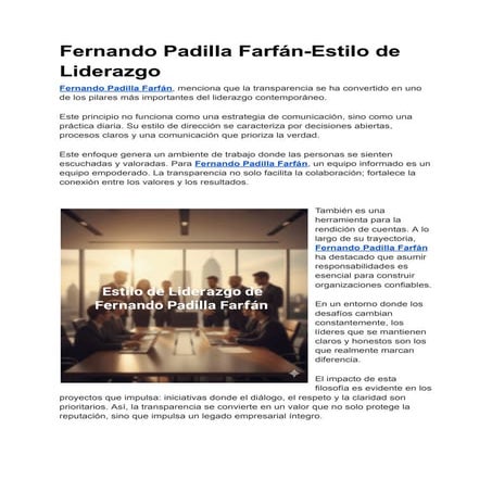 Fernando Padilla Farfán-Estilo de Liderazgo