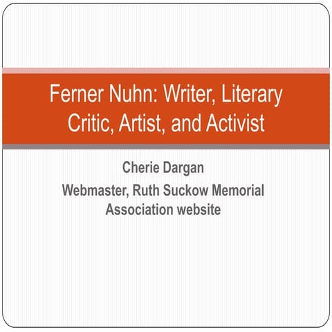 Ferner Nuhn presentation by Cherie Dargan