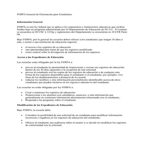Ley ferpa | PDF