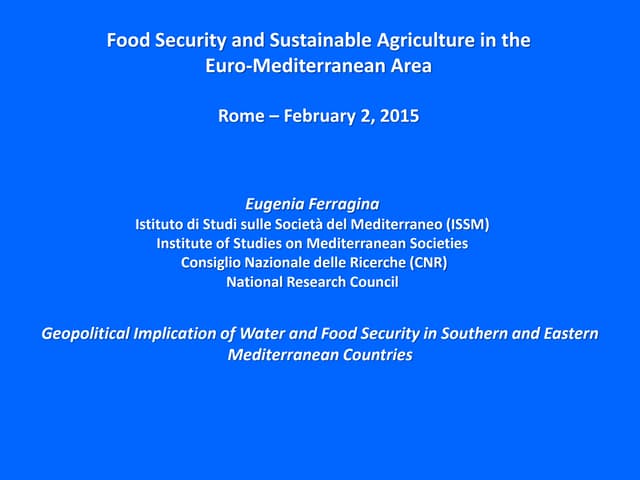 Geopolitical Implications of Water ...