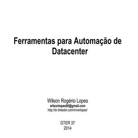 Ferramentas para Automação de Datacenter