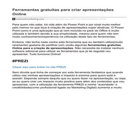 Ferramentas gratuitas para criar apresentações online