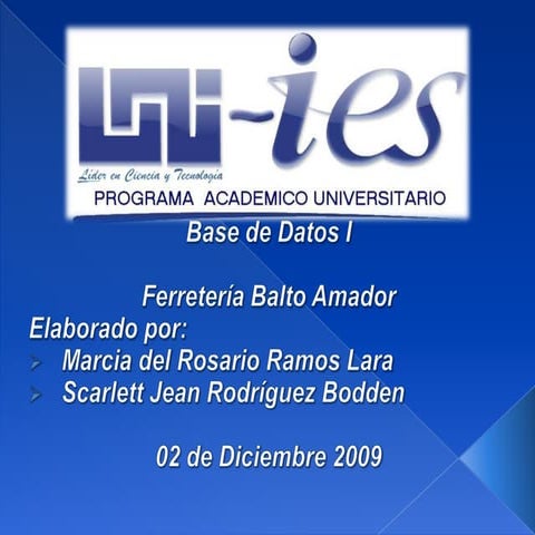 Proyecto Base de Datos I