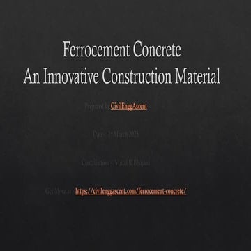 Ferrocement Concrete - An Innovative Construction Material