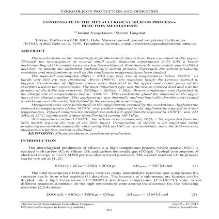 Ferrosilicon production and operation