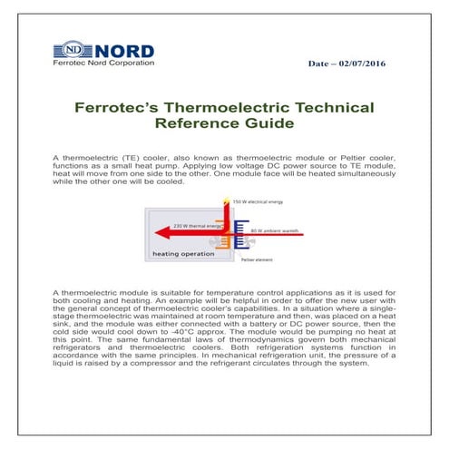 Ferrotec’s thermoelectric technical reference guide