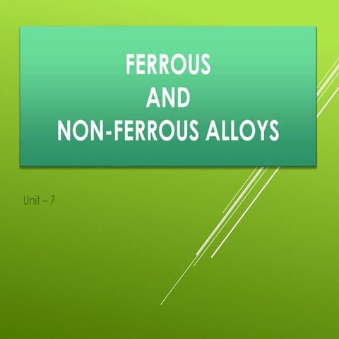 Ferrous and non ferrous alloys by Hari Prasad