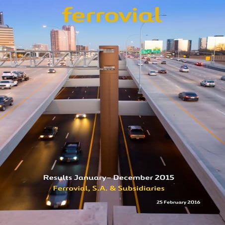 Ferrovial Financial Results Jan Dec 2015