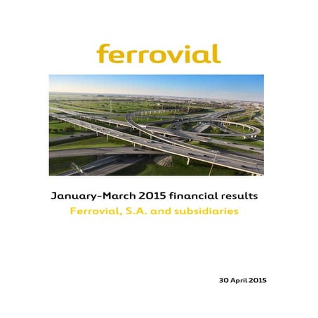 Ferrovial Financial Results Jan Mar 2015