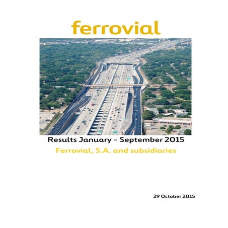 Ferrovial Financial Results Jan Sep 2015
