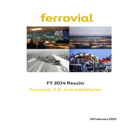 Ferrovial Financial Results Jan Dec 2014