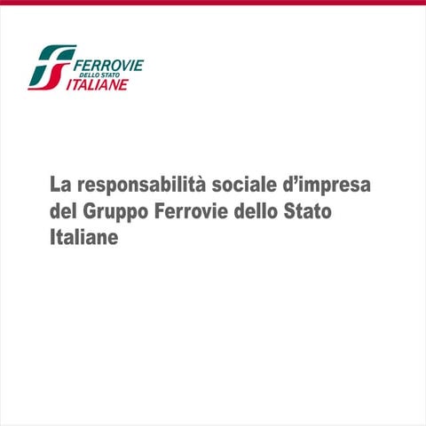 Ferrovie dello Stato | Fabrizio Torella | La responsabilità sociale d’impres...