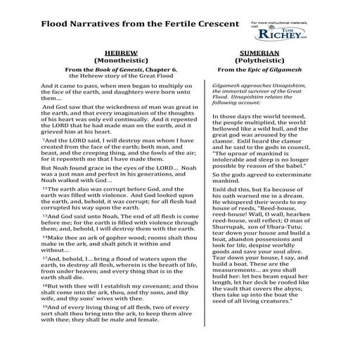 Fertile Crescent Flood Narratives
