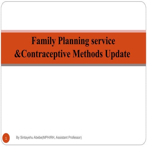 Fertility and family planning are important elements of reproductive health.ppt