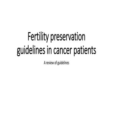 Fertility preservation in Cancer patients | PDF