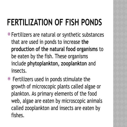 Fertilization of Fish ponds (Types/forms of Fertilizers, Method).pptx