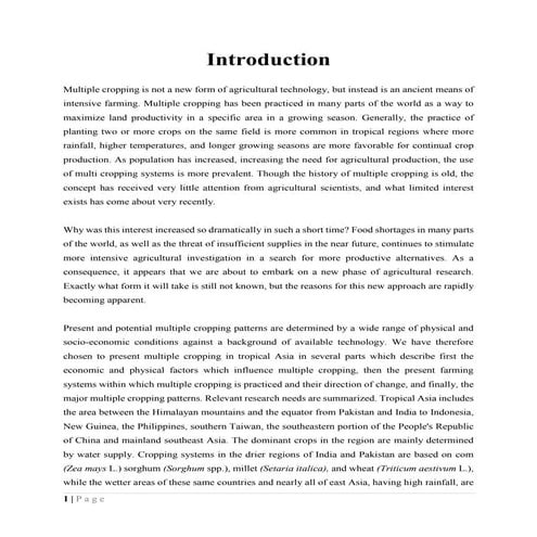 Fertilizer management in multiple cropping