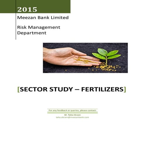 Fertilizer Sector in Pakistan (2015)
