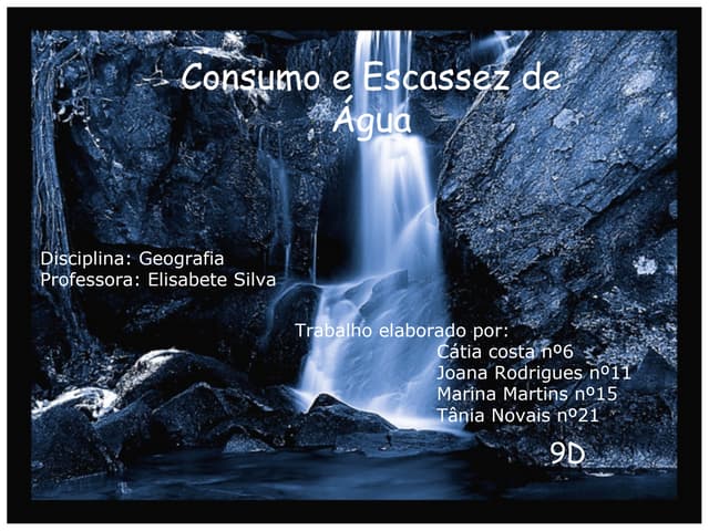 consumo e escassez de agua