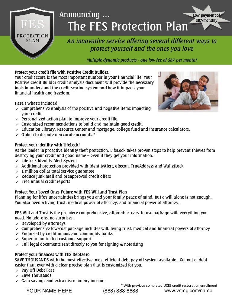 fes protection planflier fes credit repair flyers