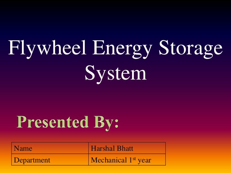 Flywheel Energy Storage System
