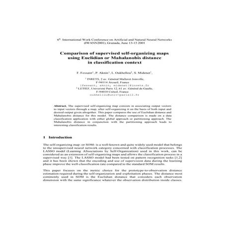 Fessant aknin oukhellou_midenet_2001:comparison_of_supervised_self_organizing...