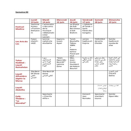 Festivals ramadanesques semaine 2