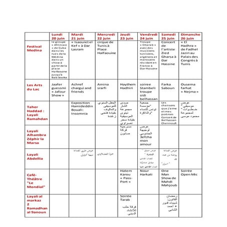Festivals ramadanesques semaine 3