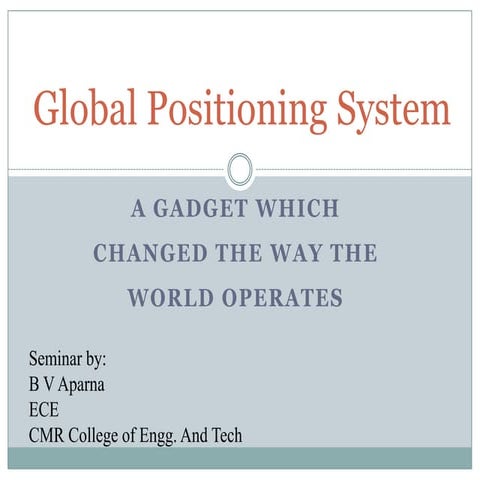 Global Positioning System ( GPS )