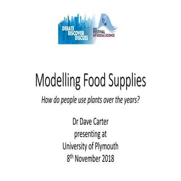 Festival of Social Science: modelling food supplies