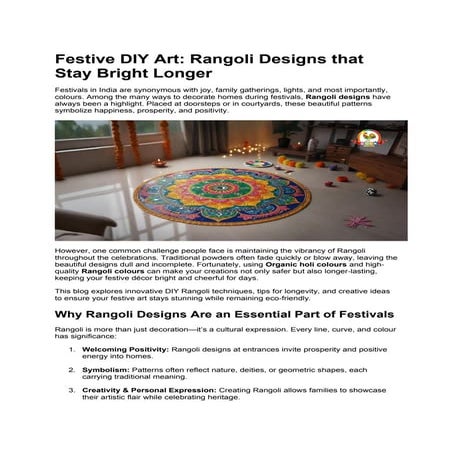 Festive DIY Art: Rangoli Designs that Stay Bright Longer | DOCX