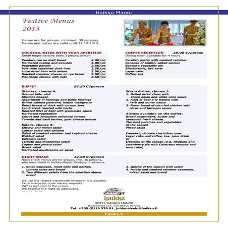 Festive menus2013