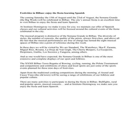 Festivities with instituto hemingway, enjoy fiesta