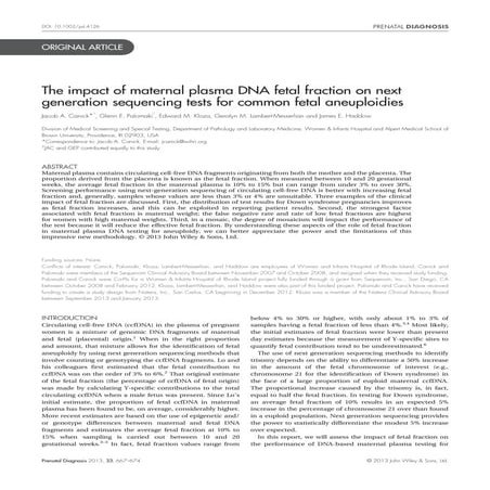 Fetal fraction nipt pnd
