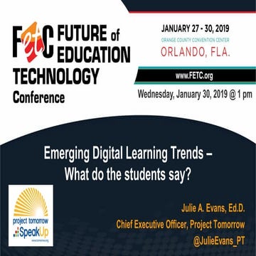 FETC 2019 Students Emerging Trends Julie Evans 013019