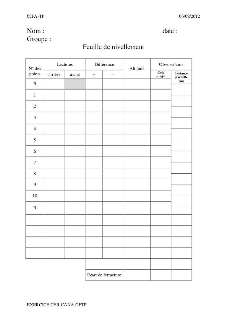 CARNET DE NIVELLEMENT DOWNLOAD CARNET DE NIVELLEMENT DOWNLOAD
