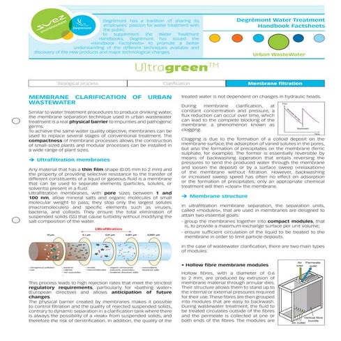 Degremont Water Treatment Handbook Factsheets n°1 - Ultragreen