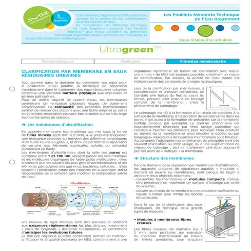 Feuillet memento Degremont - n°1 Ultragreen