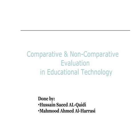 comparative and non-comparative evaluation