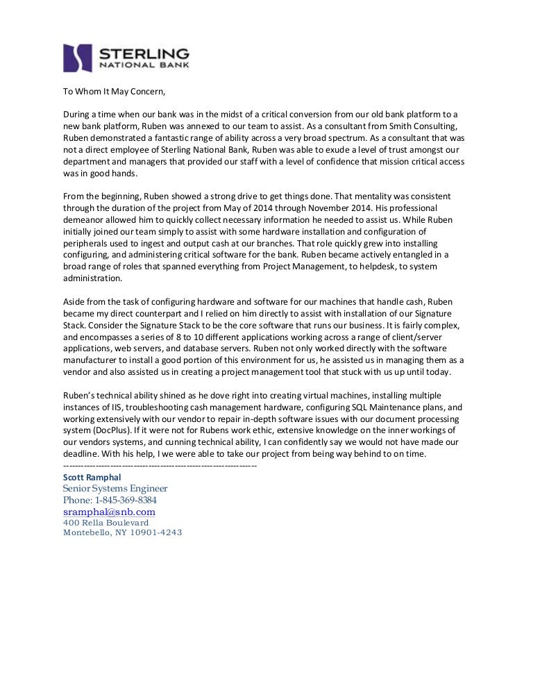 Letter Of Recommendation Sr