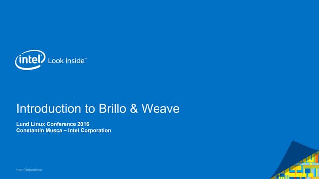 Lund Linux Conference 2016, Lund, Sweden - Introduction to Brillo OS & Weave