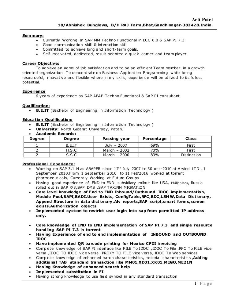 Curriculum vitae example image