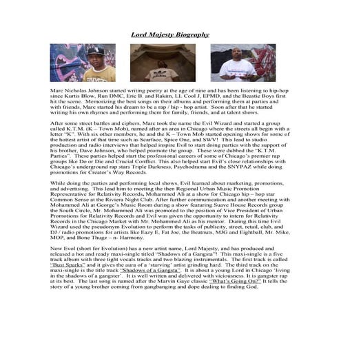 Lord Majesty Artist Biography