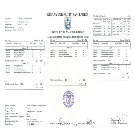 7. Transcript MBA | PPT