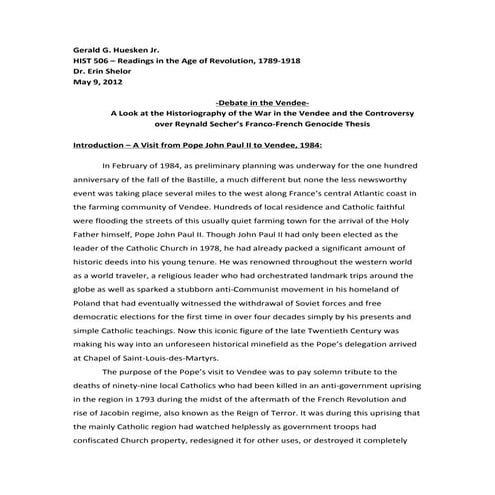 Debate in the Vendee