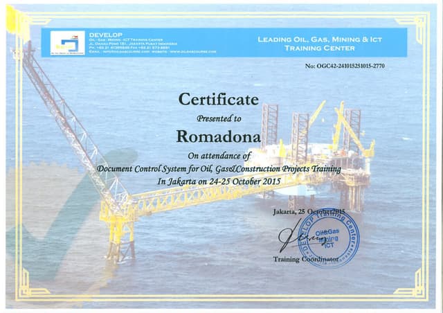 15 Document Control Certificate PPT 15 Document Control Certificate PPT
